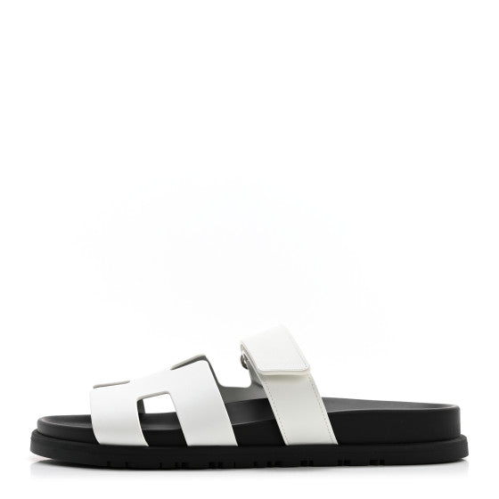 Hermes Calfskin Womens Chypre Sandals White