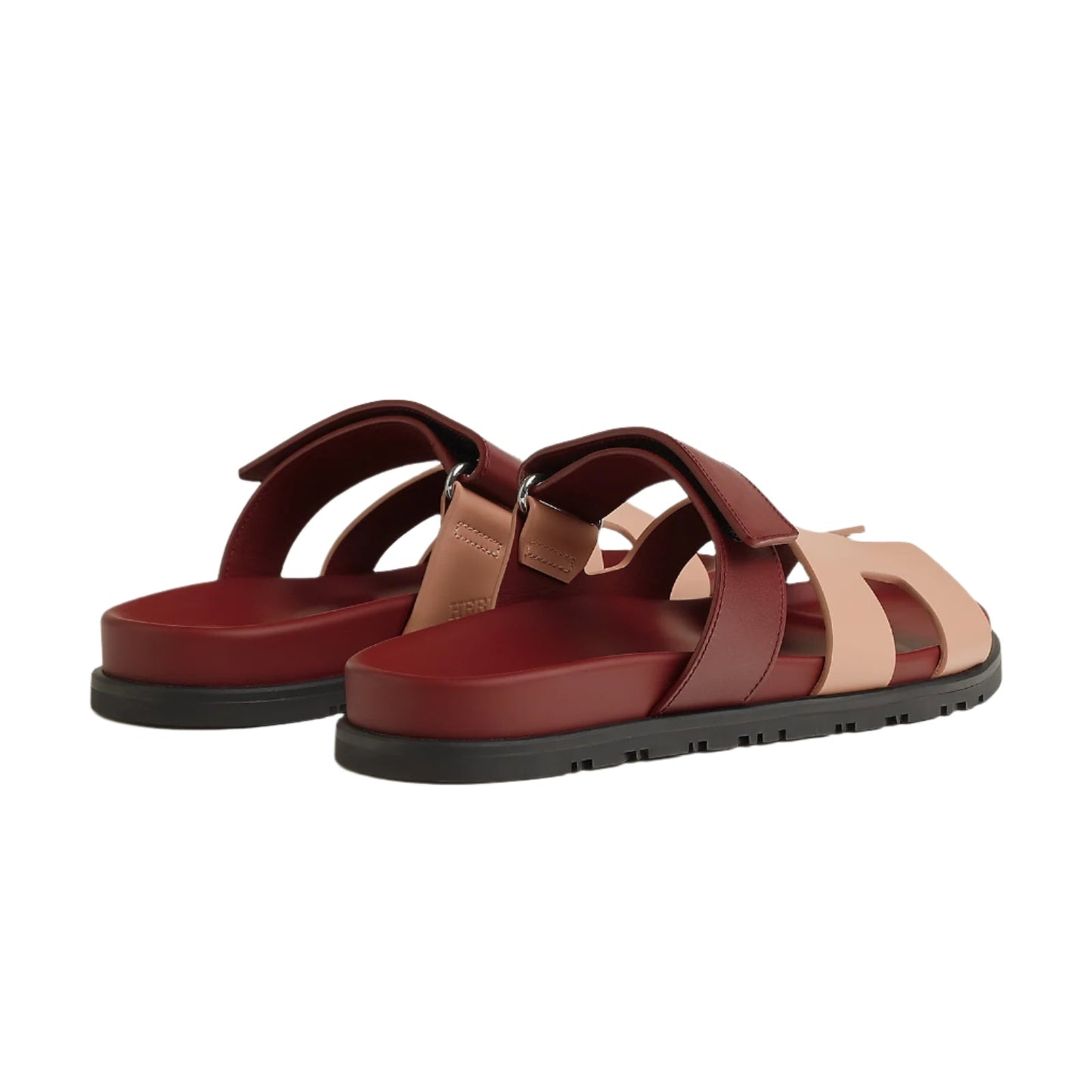 Hermes Suede Goatskin Womens Chypre Sandals Nude
